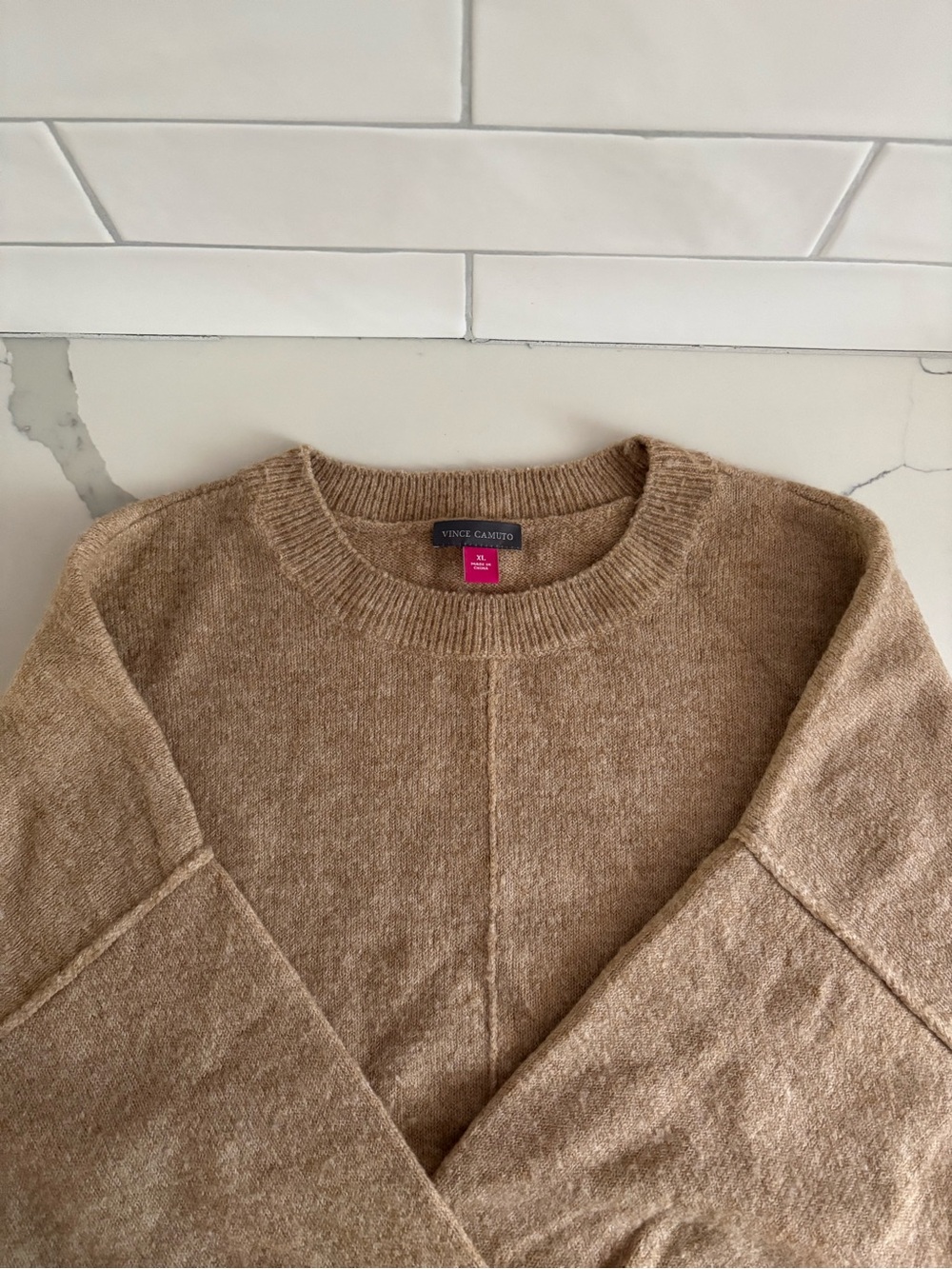 VINCE CAMUTO Tan Crewneck Sweater - Women's